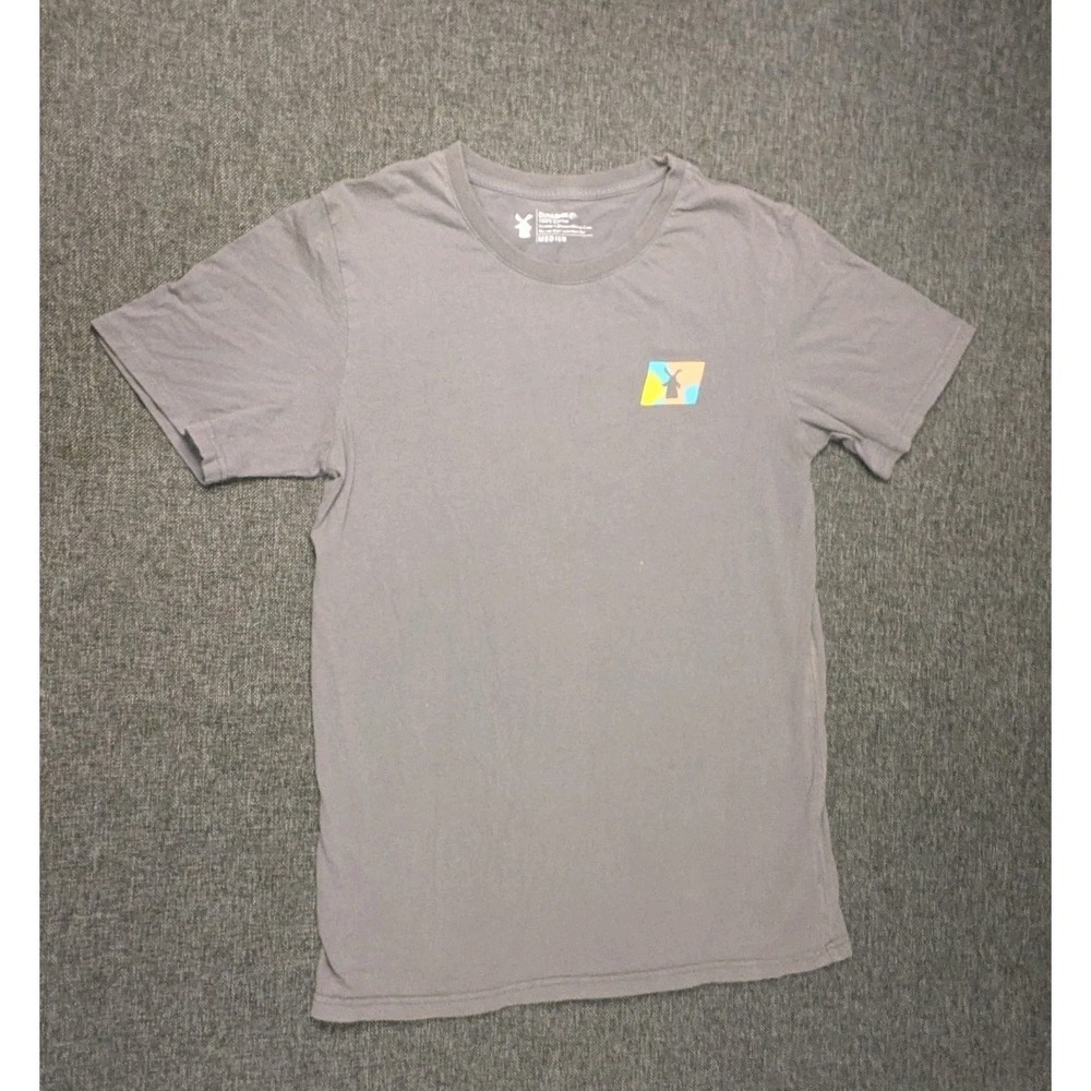 Dutch Bros Coffee T-Shirt Size Medium Gray 100% Cotton Short Sleeve Logo Tee